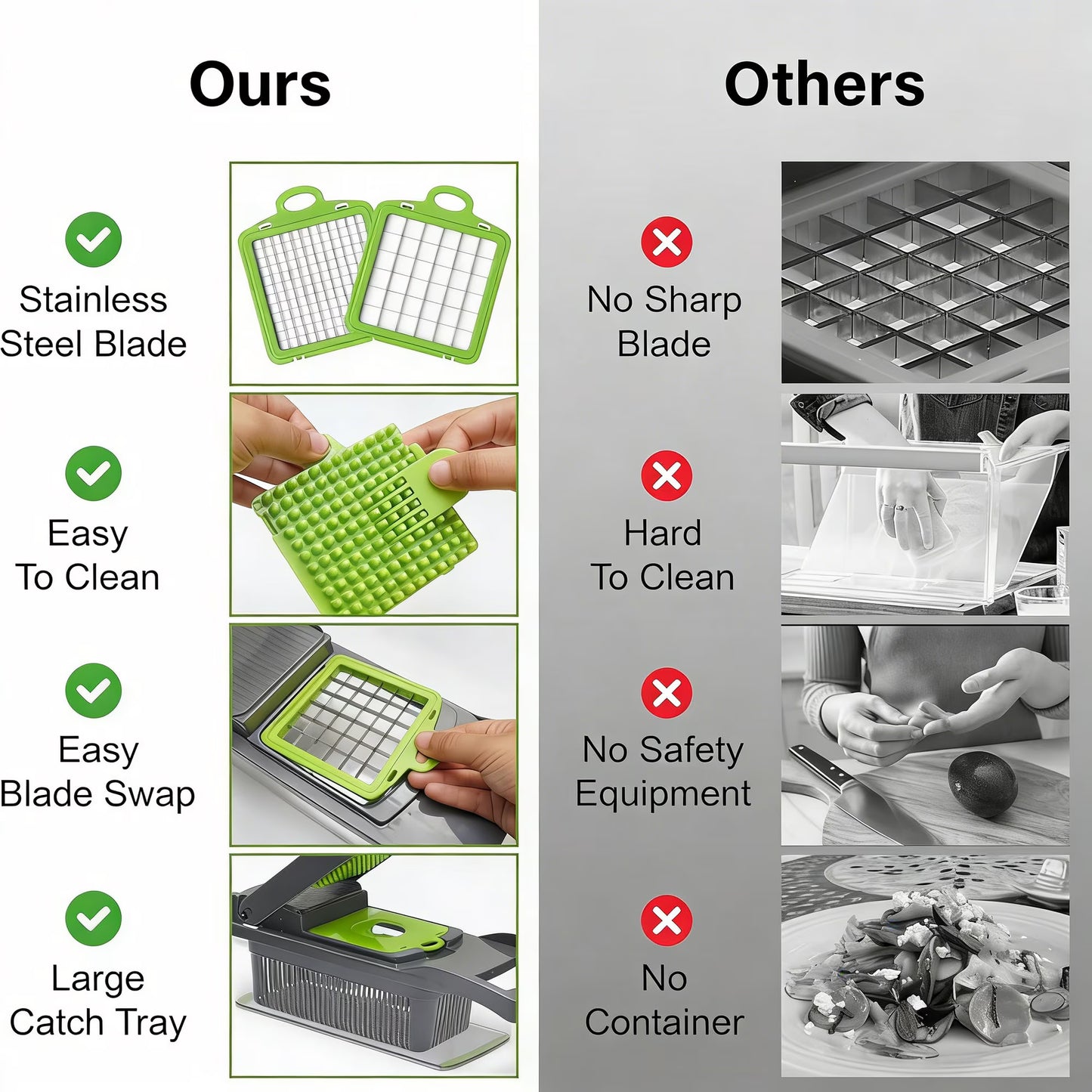 10-in-1 Vegetable Chopper Mandoline Slicer with Colander Basket & Storage Case