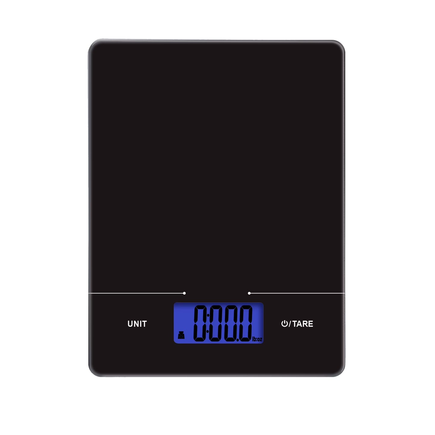 Mainstays Tempered Glass Slimline Digital Scale with Blue Backlit Display, Black