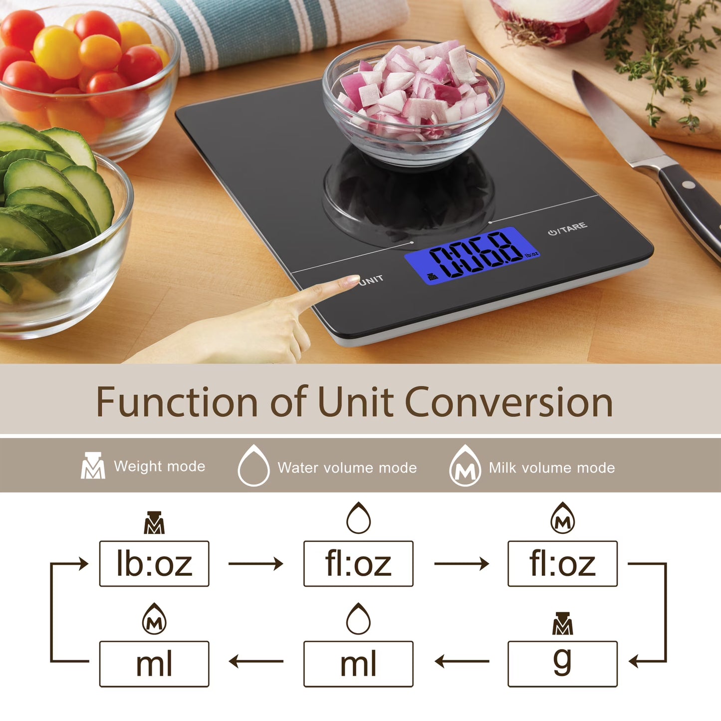 Mainstays Tempered Glass Slimline Digital Scale with Blue Backlit Display, Black