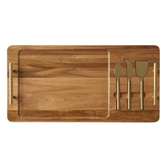 Better Homes & Gardens Acacia Cheese Board with Tools – 22" x 11.22"