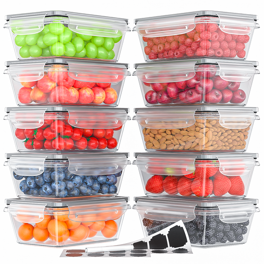 GPED 20-Piece Food Storage Containers with Lids, Airtight Stackable Meal Prep Set