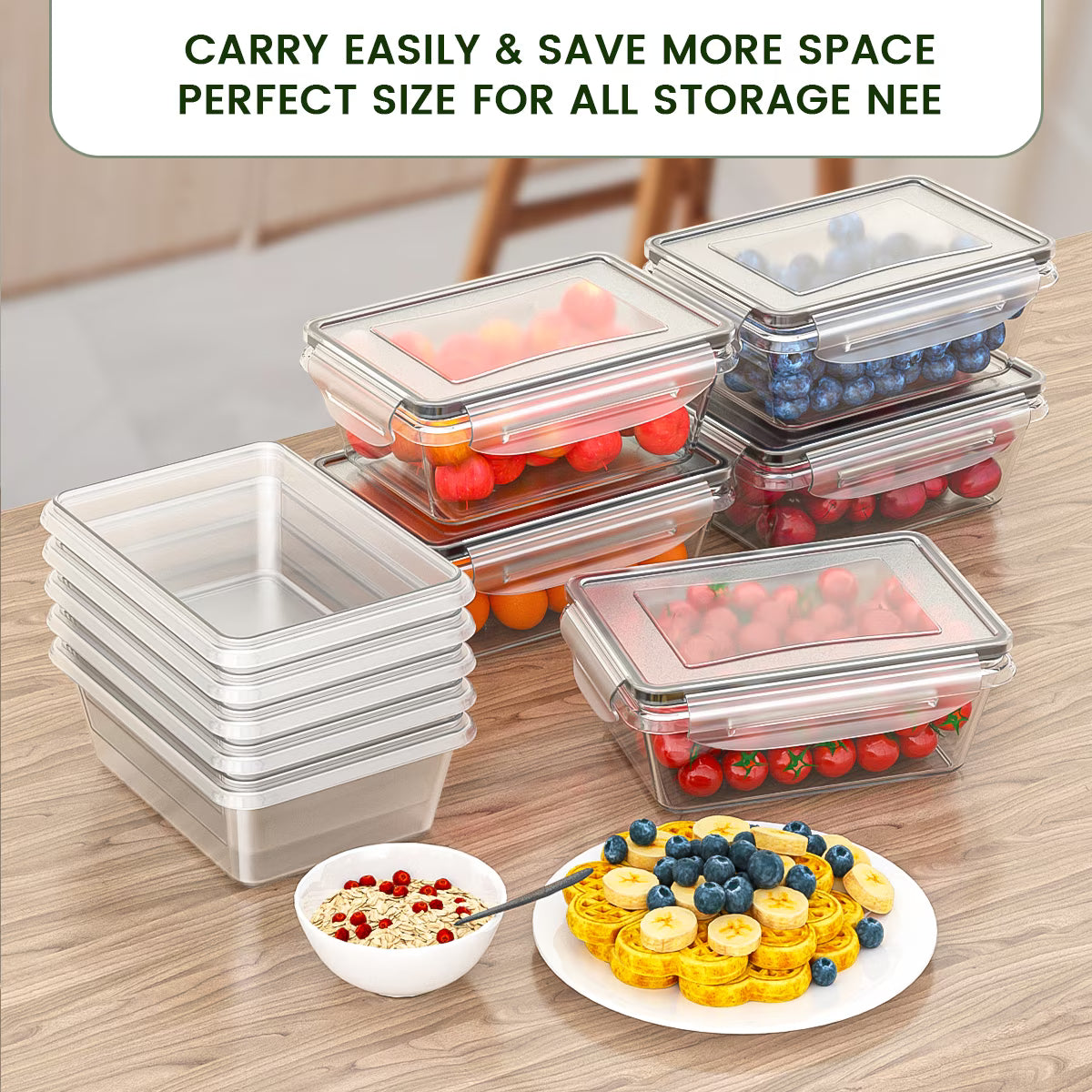 GPED 20-Piece Food Storage Containers with Lids, Airtight Stackable Meal Prep Set
