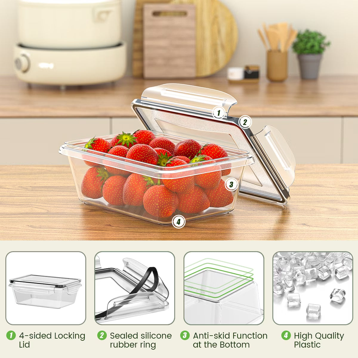 GPED 20-Piece Food Storage Containers with Lids, Airtight Stackable Meal Prep Set