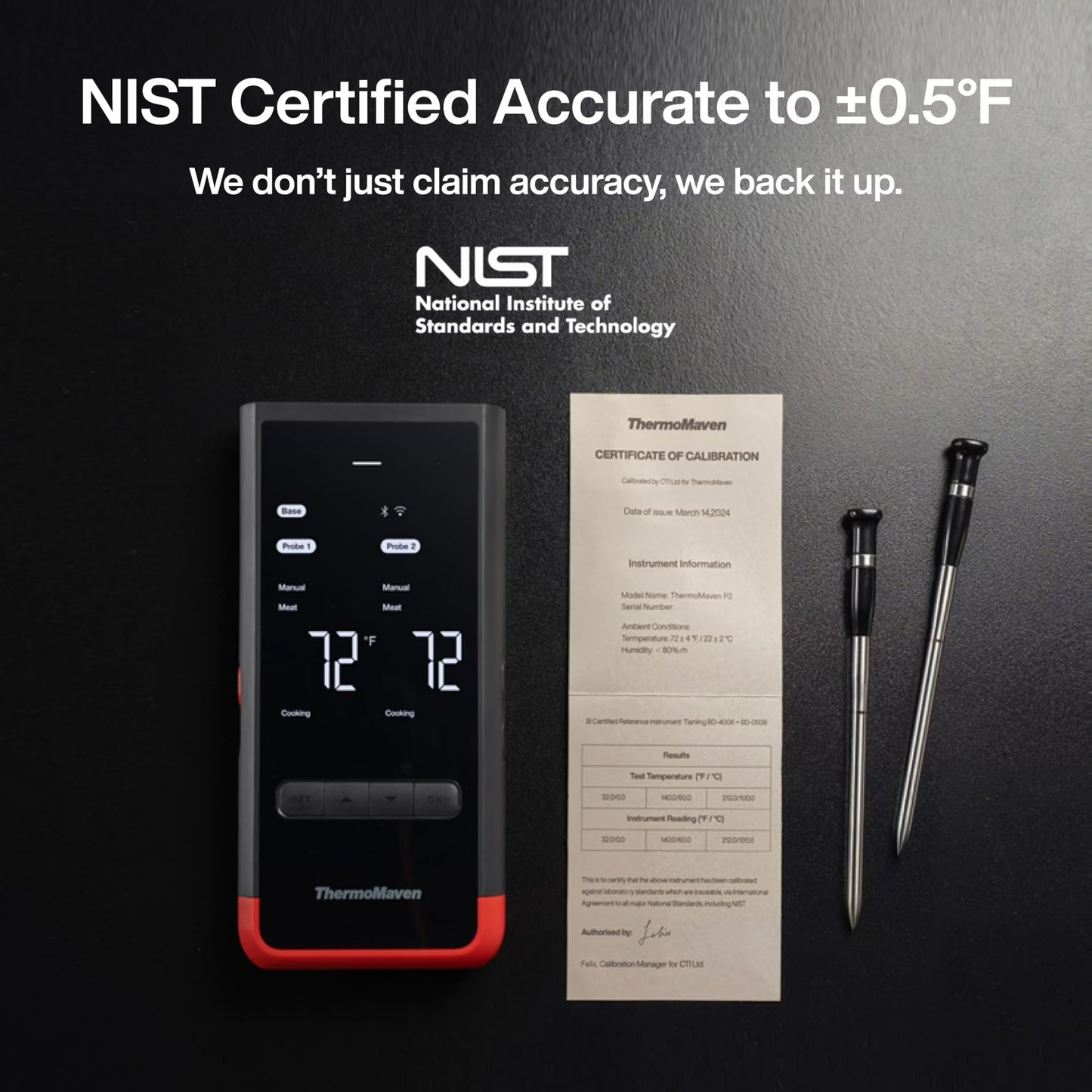 ThermoMaven Wireless Meat Thermometer with WiFi & Bluetooth, 2 Probes